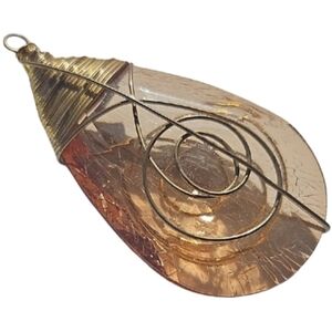 Elegant Gold Wire Wrapped Pendant